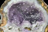 Las Choyas Coconut Geode with Amethyst & Calcite - Mexico #180577-2